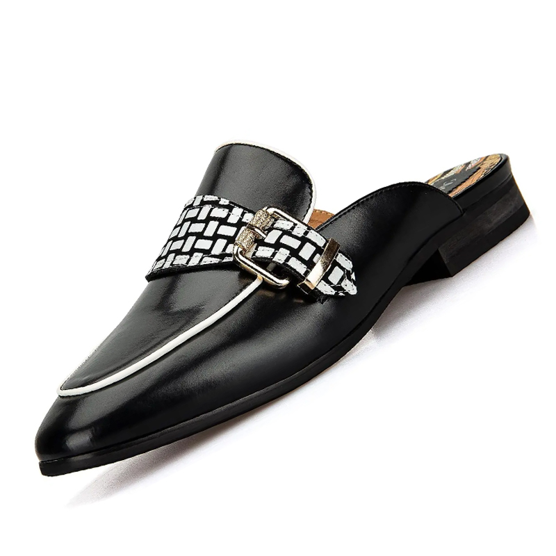 Men'S Formal Wear Slippers - Meijiana รองเท้าแตะผู้ชาย SLIP-ON รองเท้าไม่มีส้นหนังสวมใส่อย่างเป็นทางการรองเท้าแตะเปิดหลังแบบสบายๆ