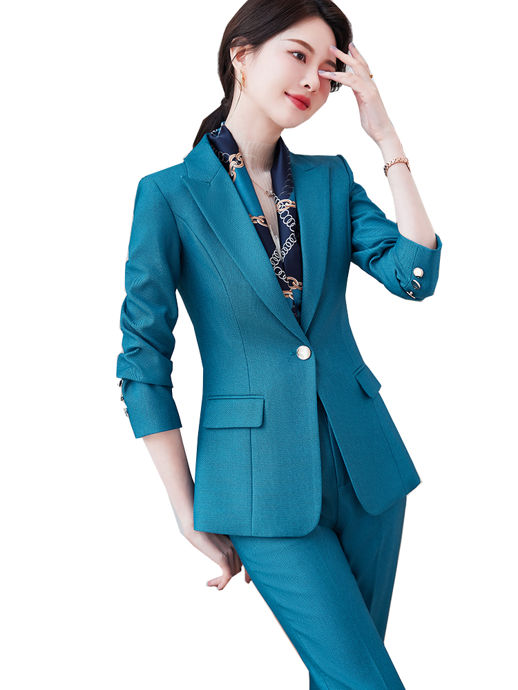 Men Formal Wear Purple - สุภาพสตรีกางเกงสูทผู้หญิง Jaket Formal Blazer และกางเกงสีน้ำเงินม่วงสีดำผู้หญิงแข็งแรงทำงานสวมชุด2ชิ้น