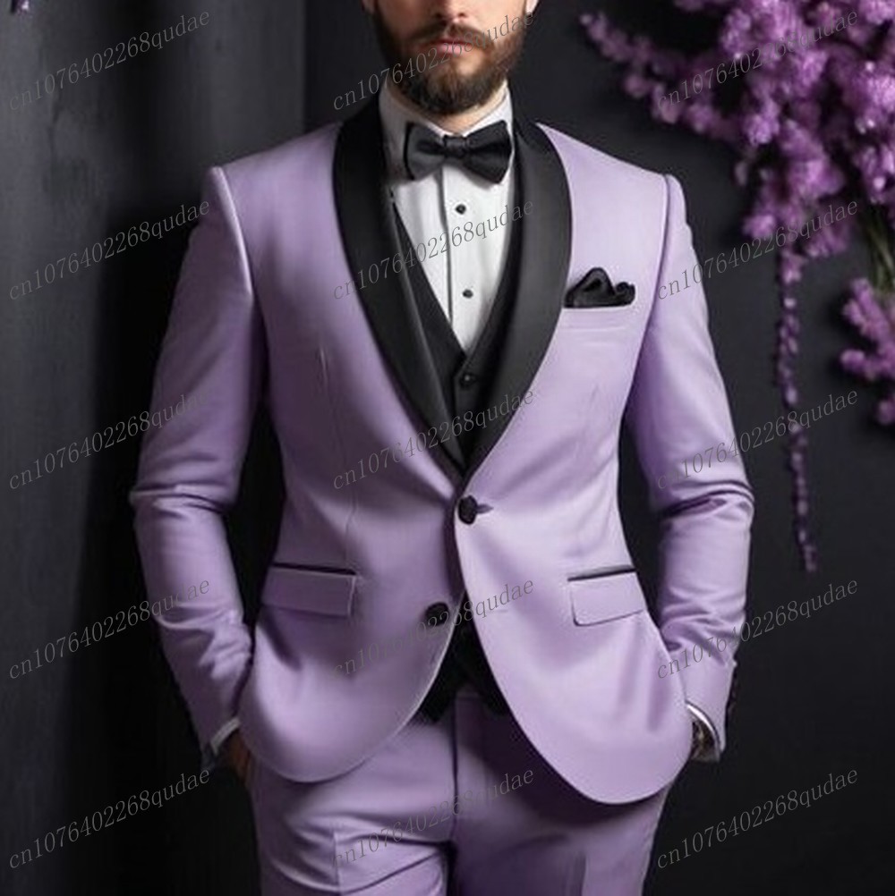 Men Formal Wear Purple - ชุดสูทผู้ชายสีม่วงดำสำหรับงานแต่งงาน ชุดเจ้าบ่าว ชุดเพื่อนเจ้าบ่าว ชุดทักซิโด้ผู้ชาย ชุดเจ้าบ่าว 3