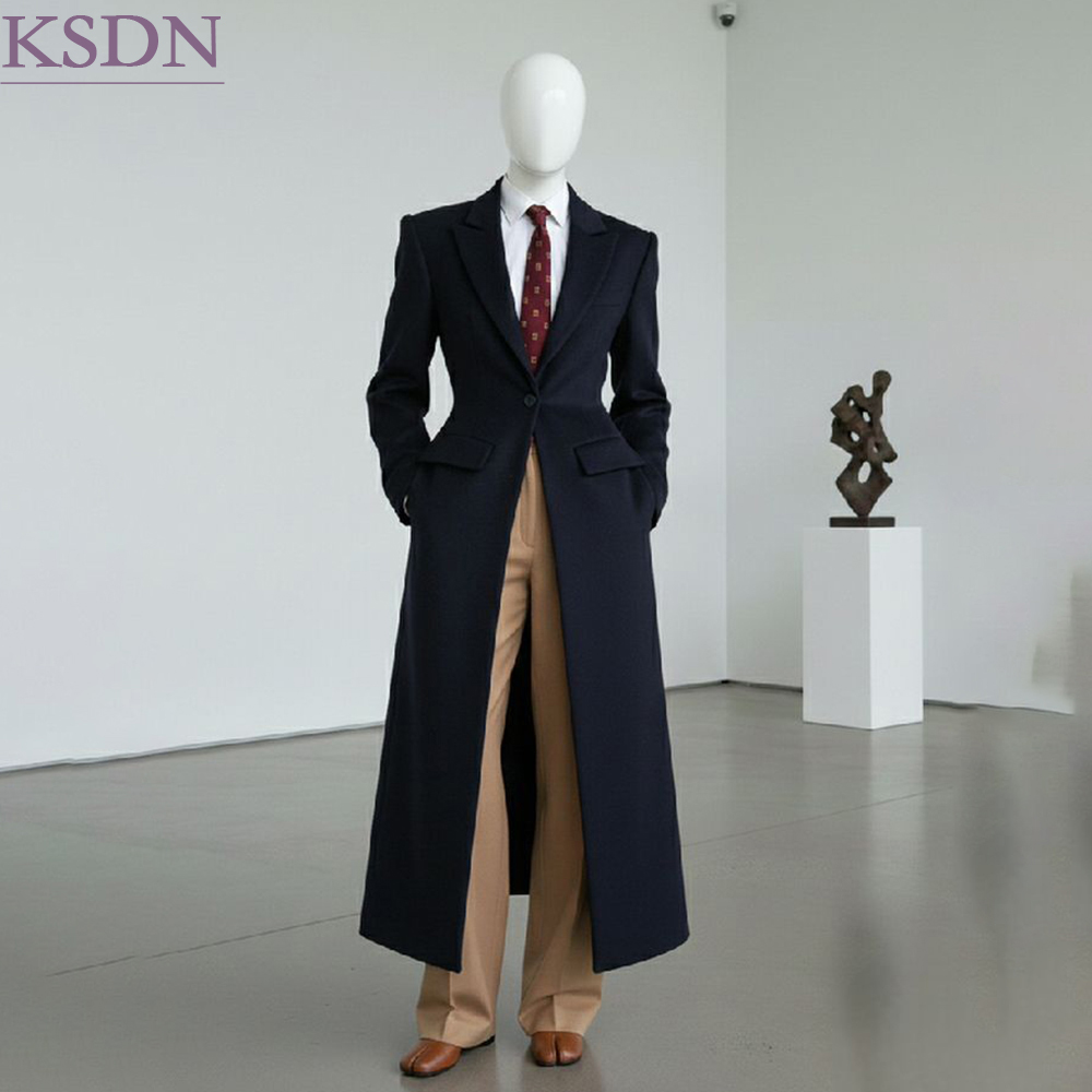 Men Formal Wear Dubai - ชุดสูทผู้หญิงทรงสลิมฟิตแบบทางการ สไตล์ดูไบ แจ็คเก็ตเบลเซอร์ปกแหลมติดกระดุมเดี่ยวพร้อมกางเกงสีคาคี ชุดทำงานทางการ 2 ชิ้น