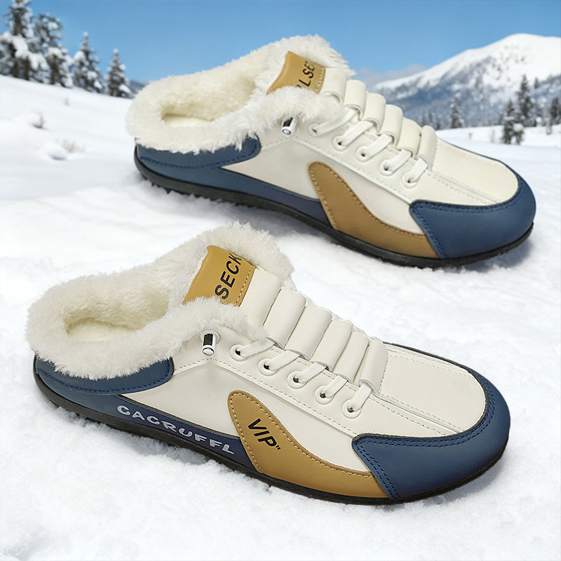 Men'S Formal Wear Slippers - รองเท้าใส่ในบ้านสำหรับผู้ชาย เหมาะสำหรับฤดูหนาว – ป้องกันการลื่นไถล เหมาะสำหรับใส่ทำกิจกรรมกลางแจ้ง ไม่ต้องผูกเชือก