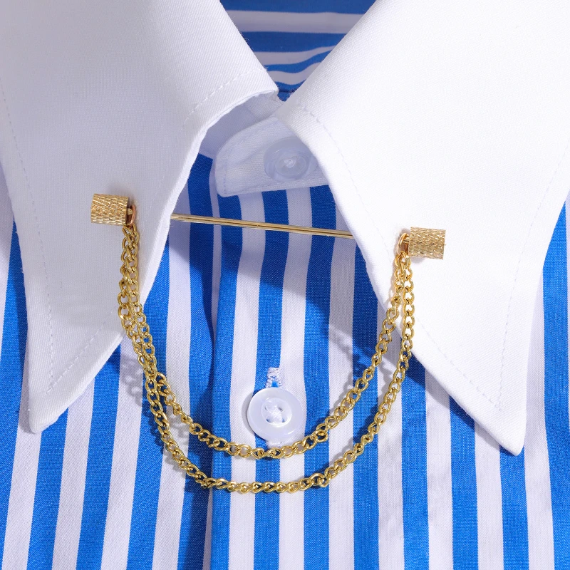 Collar Stay Metal - เข็มกลัดติดปกเสื้อแบบเรียบง่ายสำหรับผู้ชายใส่ในงานเลี้ยงธุรกิจงานแต่งงานสวมใส่อย่างเป็นทางการเครื่องประดับปลอกคอรองรับห่วงโซ่หัวเข็มขัดเกลียว