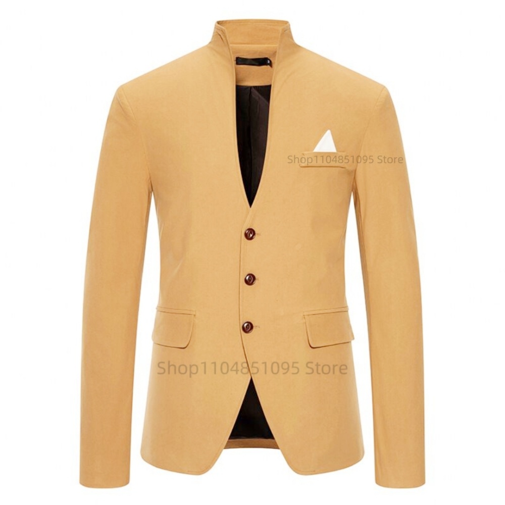 เสื้อเบลเซอร์ผู้ชายสีพื้น แฟชั - Men Formal Wear Jacket บทวิจารณ์และราคา