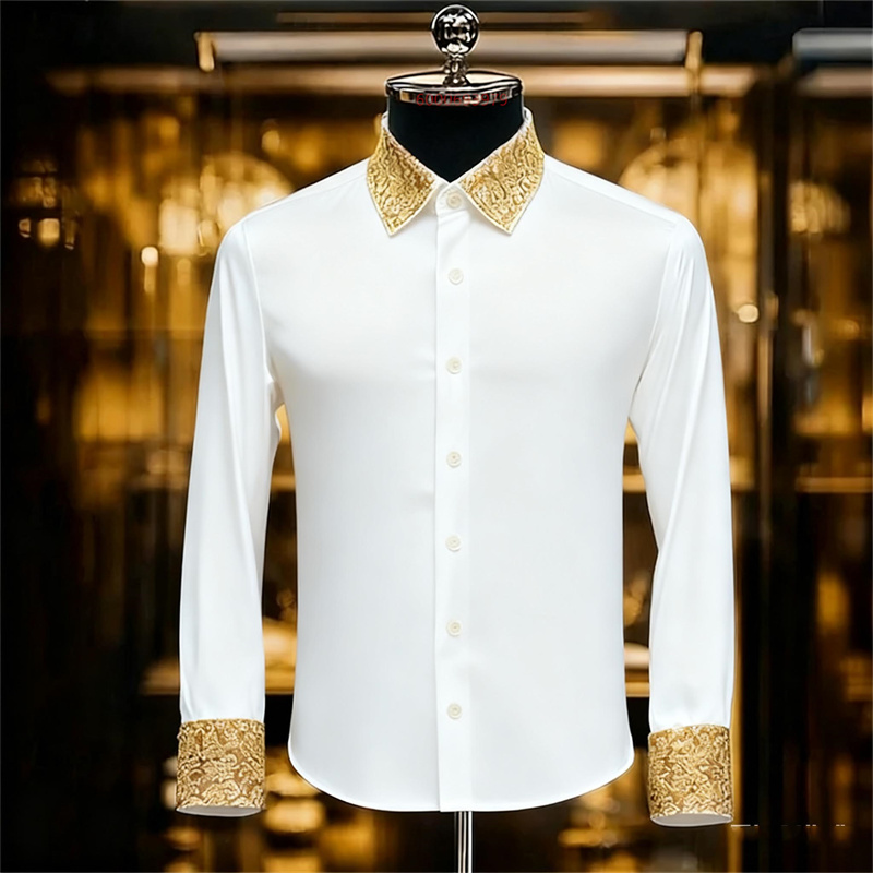 เสื้อเชิ้ตผู้ชายสไตล์ชาติพันธุ - Men Formal Party Wear Shirt บทวิจารณ์และราคา