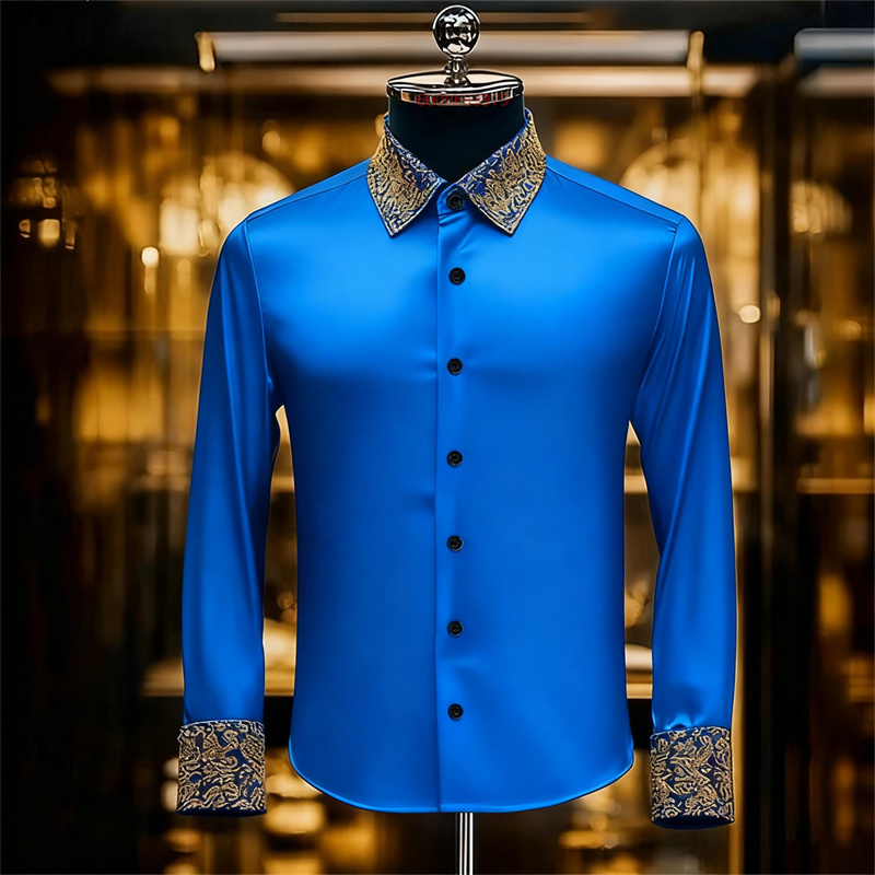 เสื้อเชิ้ตผู้ชายสไตล์ชาติพันธุ - Men Formal Party Wear Shirt บทวิจารณ์และราคา