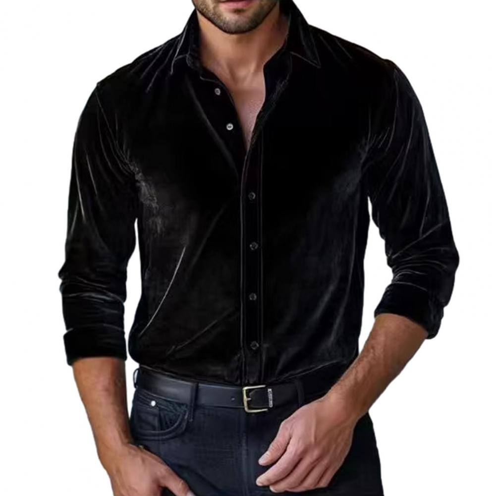 เสื้อเชิ้ตกำมะหยี่ผู้ชาย เสื้อ - Men Formal Party Wear Shirt บทวิจารณ์และราคา