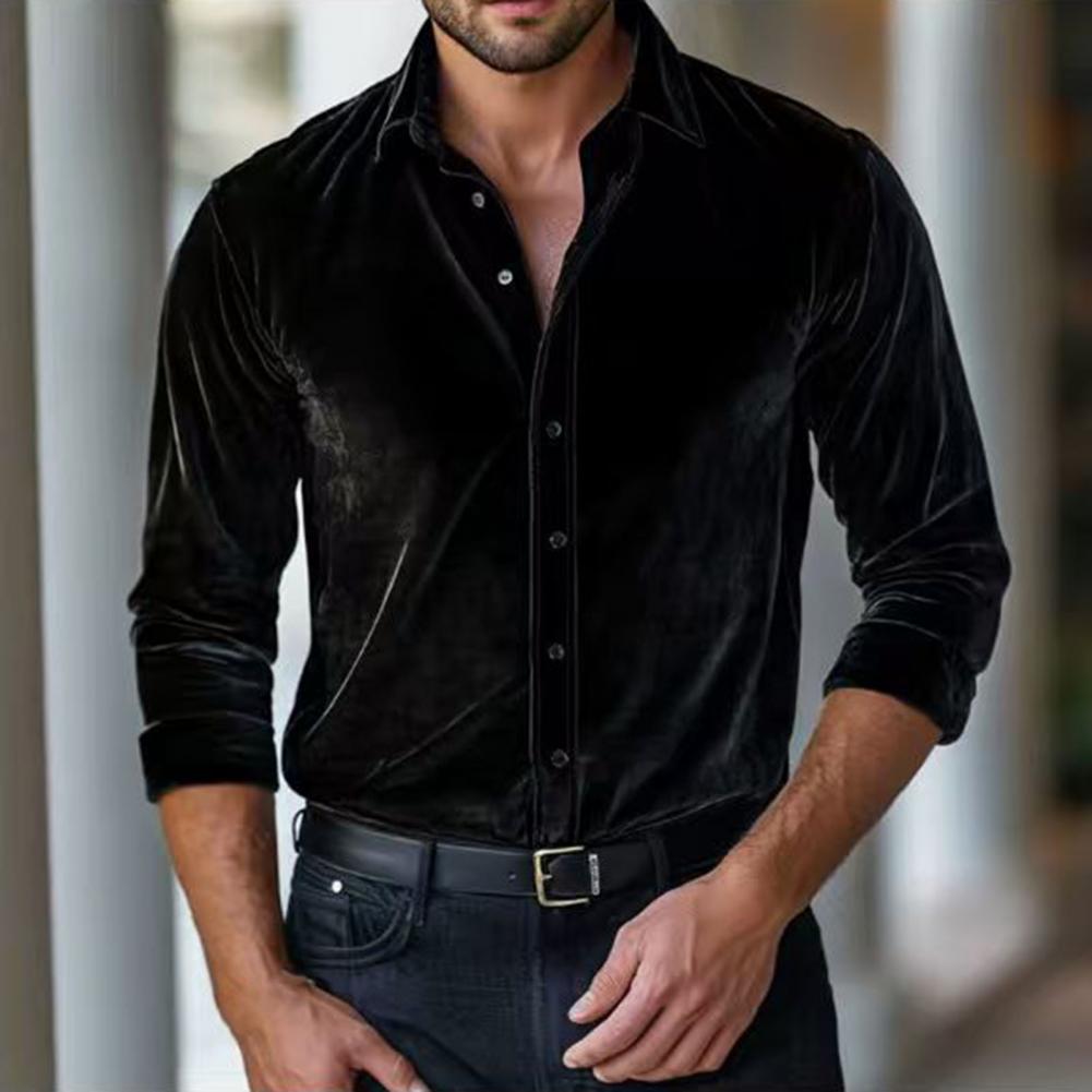 เสื้อเชิ้ตกำมะหยี่ผู้ชาย เสื้อ - Men Formal Party Wear Shirt บทวิจารณ์และราคา