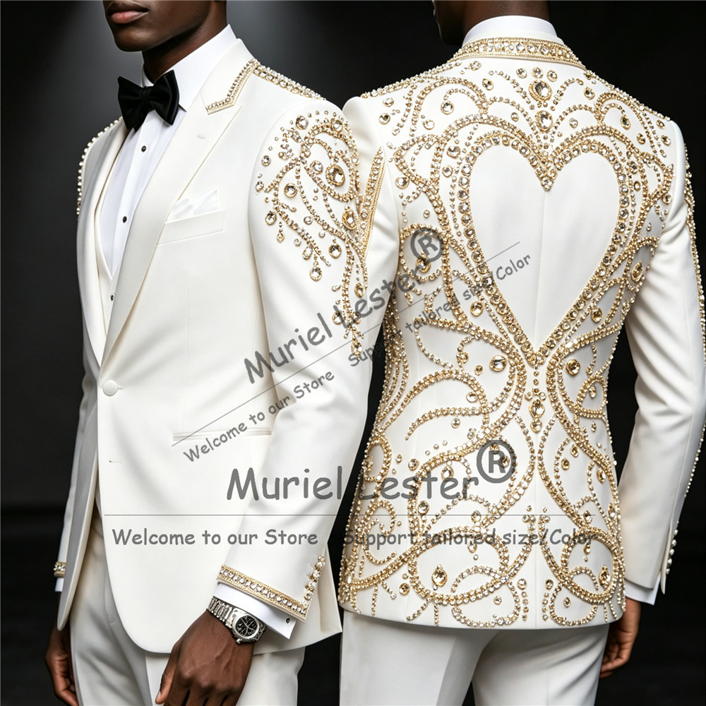 ชุดสูทผู้ชาย 3 ชิ้น ประดับเพชร - Men Formal Wear Jacket บทวิจารณ์และราคา