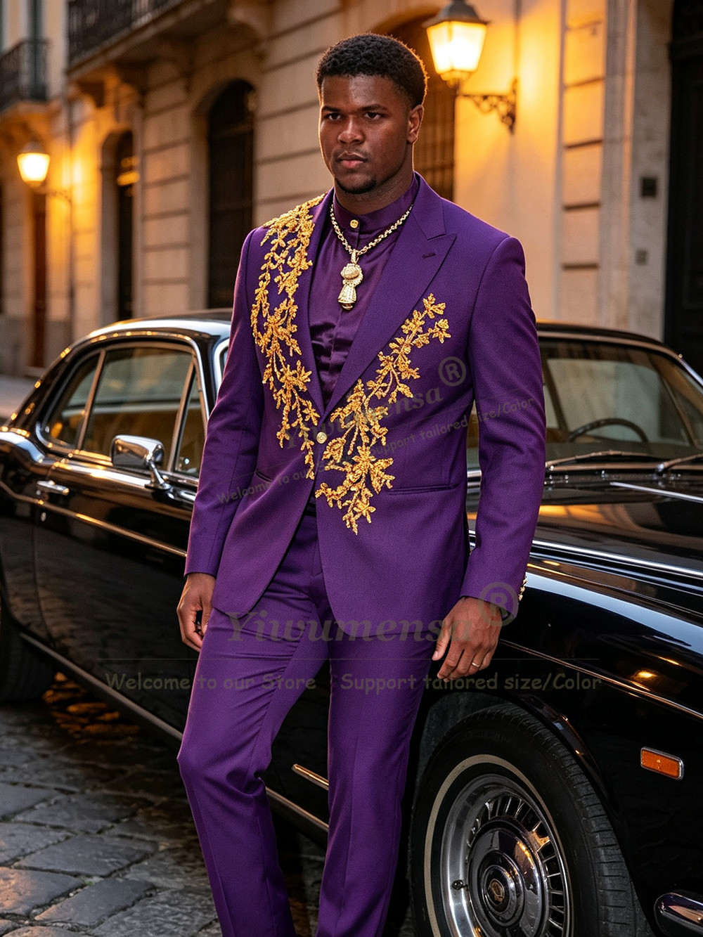 ชุดสูทสีม่วงดีไซน์พิเศษสำหรับผ - Men Formal Wear Purple บทวิจารณ์และราคา