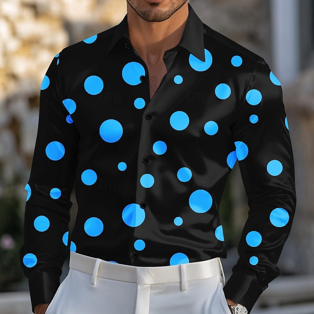 เสื้อเชิ้ตผู้ชายลายจุดเรขาคณิต - Men Formal Party Wear Shirt บทวิจารณ์และราคา