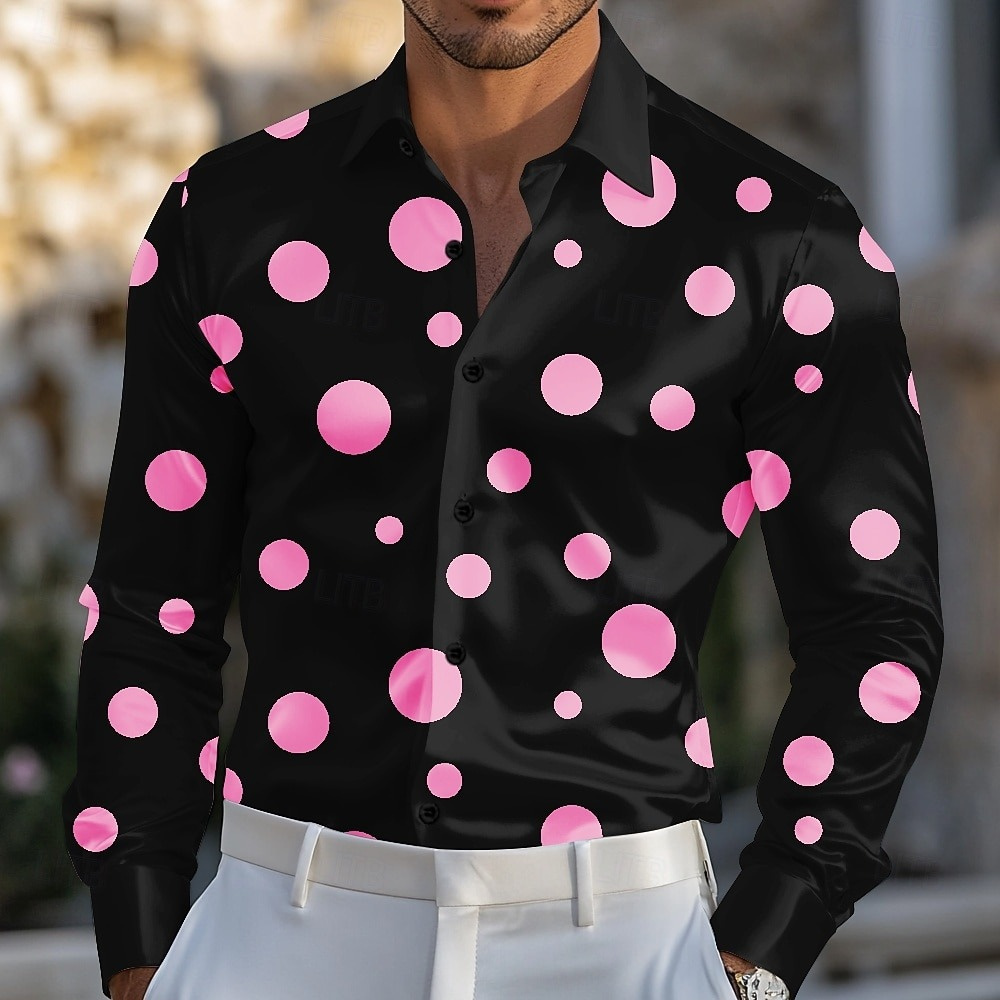 เสื้อเชิ้ตผู้ชายลายจุดเรขาคณิต - Men Formal Party Wear Shirt บทวิจารณ์และราคา