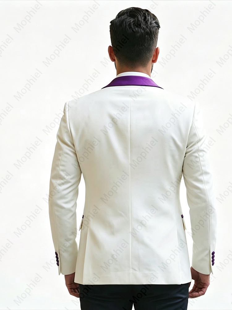 ชุดสูทผู้ชายสีขาว 3 ชิ้น ทรงสล - Men Formal Wear Jacket บทวิจารณ์และราคา