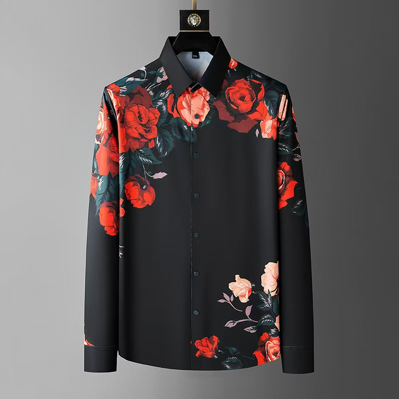 เสื้อแขนยาว Sablon Bunga วินเท - Men Formal Party Wear Shirt บทวิจารณ์และราคา