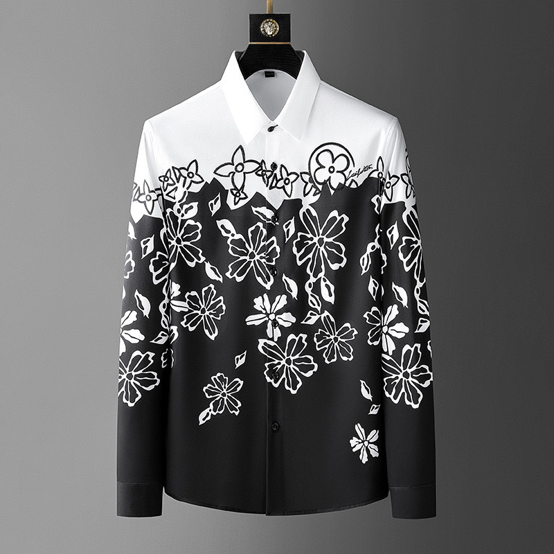 เสื้อแขนยาว Sablon Bunga วินเท - Men Formal Party Wear Shirt บทวิจารณ์และราคา