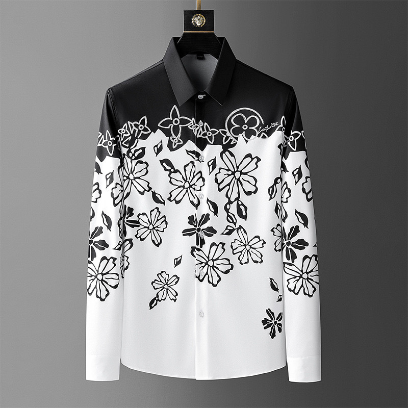 เสื้อแขนยาว Sablon Bunga วินเท - Men Formal Party Wear Shirt บทวิจารณ์และราคา