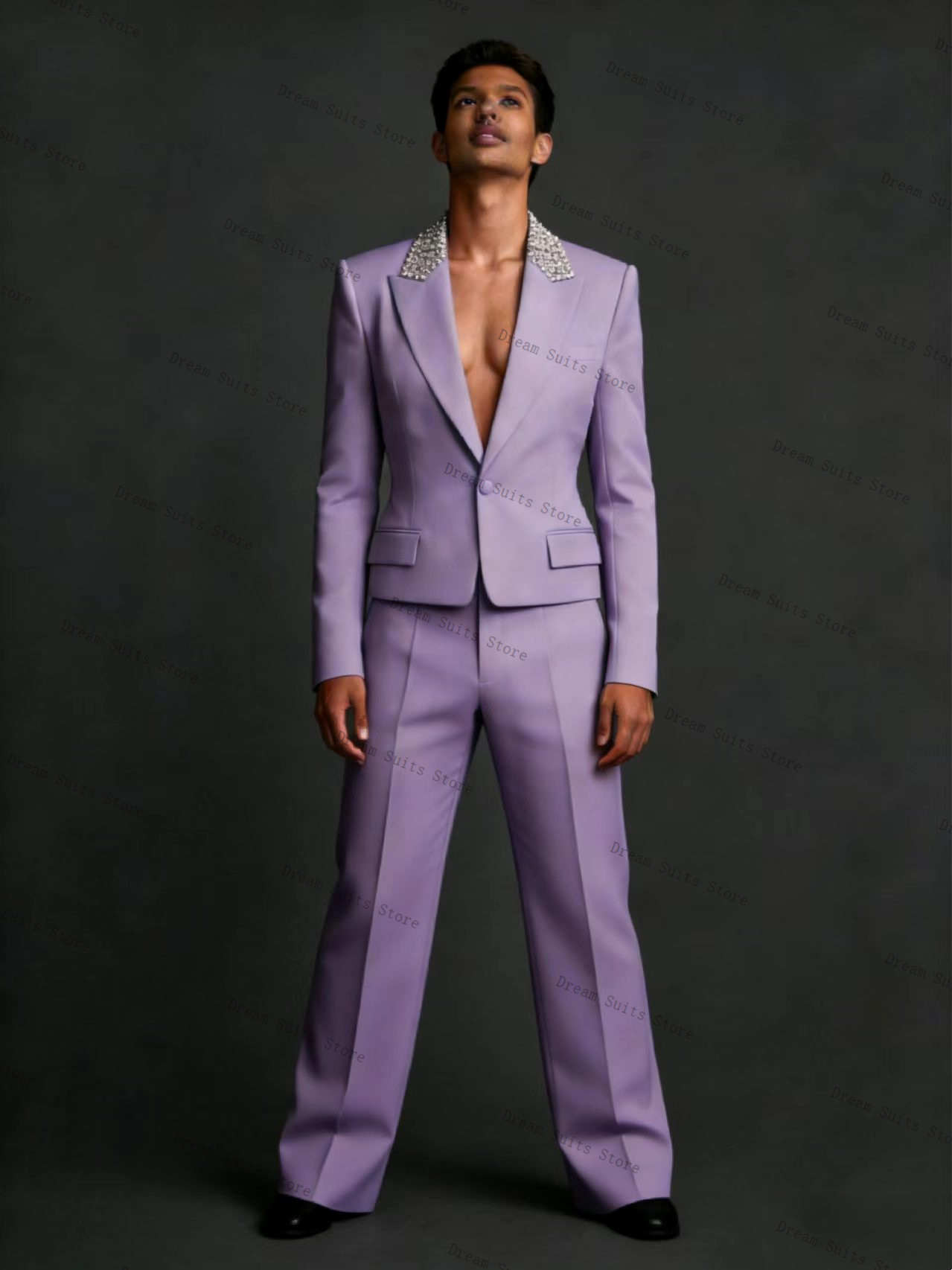 ชุดสูทผู้ชายแบบ 2 ชิ้น เสื้อเบ - Men Formal Wear Purple บทวิจารณ์และราคา